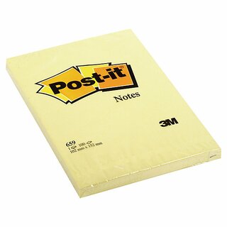 Haftnotizen Post-it 659, 102x152mm, 100 Blatt, gelb