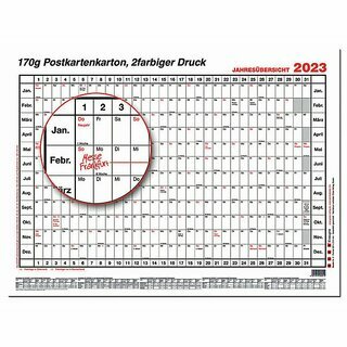 Gss Plakatkalender Nr. 2, Jahresplaner, 12 Monate, 29,7 x 21cm (A4), 2025