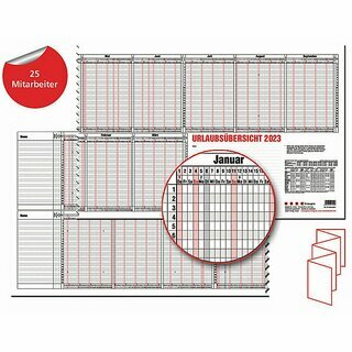 Gss Urlaubsplaner 12-55, 97,4 x 31 cm, fr 25 MA, leporello, faltbar, 2025