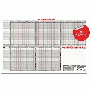 Gss Urlaubsplaner 12-30, 98,5 x 60 cm, fr 40 Mitarbeiter, 2025