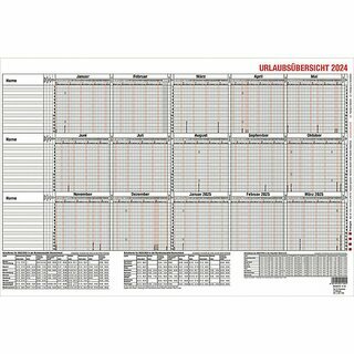 Gss Urlaubsplaner 12-54, 44,1 x 29,7cm, fr 15 MA, leporello, faltbar, 2025