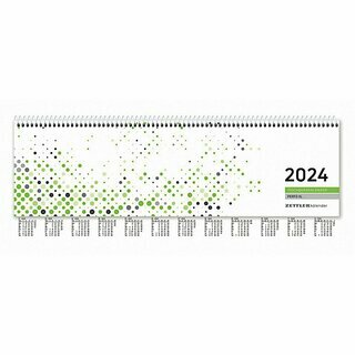 Zettler Tischquerkalender 137, 1W/2S, 36 x 10,5cm, grn, 2025