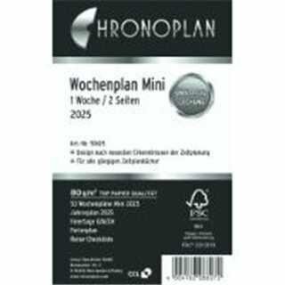 Chronoplan Jahresplaner 50615 Mini, 1W/2S, A6, Jahresset, 2025