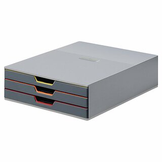 Schubladenbox Durable 7603 Varicolor, 3 Schubladen, A4+ und C4, grau