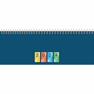 Brunnen Tischquerkalender 1077240995 DATAline, 1W/2S, 29,7 x 10,5cm, blau, 2025