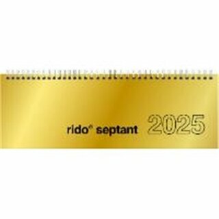 Rido-Ide Tischquerkalender 7036121915 Septant, 1W/2S, 30,5 x 10,5cm, gold, 2025