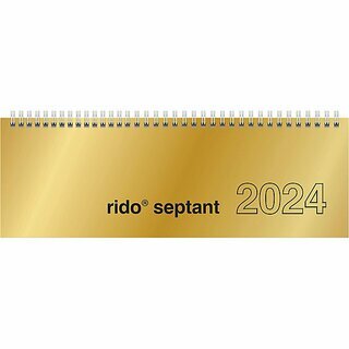 Rido-Ide Tischquerkalender 7036121915 Septant, 1W/2S, 30,5 x 10,5cm, gold, 2025