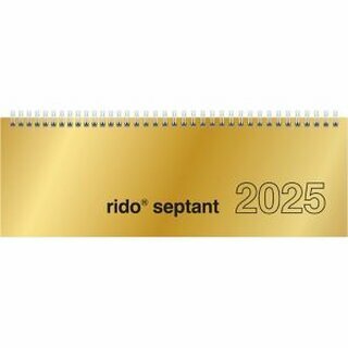 Rido-Ide Tischquerkalender 7036121915 Septant, 1W/2S, 30,5 x 10,5cm, gold