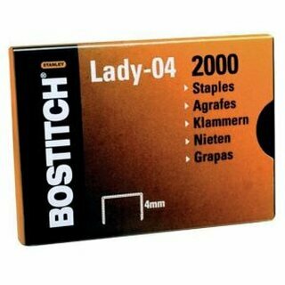 Heftklammern Bostitch Lady 04, verzinkt, 2000 Stck