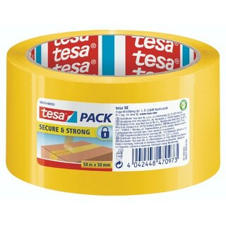 Packband Tesa tesapack 58643, 50mm x 50m, gelb