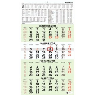 Zettler 4-Monatskalender 959 Recycling, 30 x 59cm,...