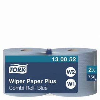Papierputztcher Tork 130052 Advanced, 2-lagig, Lnge: 255m, blau, 2 Rollen