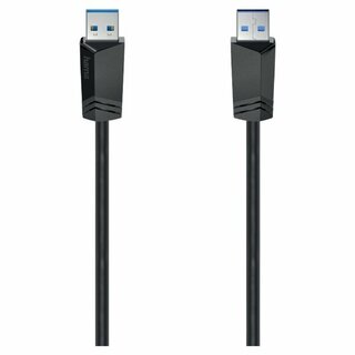 USB 3.0 Kabel A-A, Hama, 1.5m, 5Gbit/s, Schwarz,