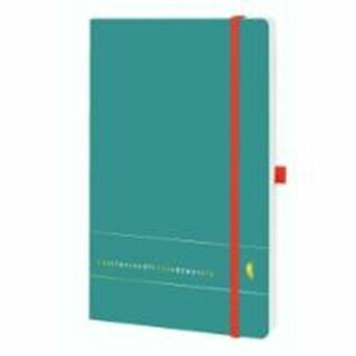 Chronobook Buchkalender 50455 Midi, 1W/2S, 13,5 x 21cm, petrol blau, 2025