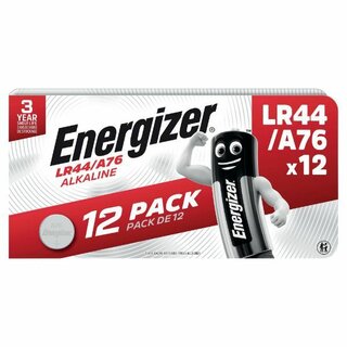 Lith Knopfzelle Energizer, LR44. A76, 1,5 V, 12 Stck