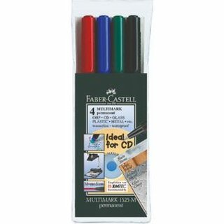 FABER-CASTELL Permanent Marker Multimarker 152504, Einweg, M, 4 Stck