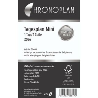 Chronoplan Jahresplaner 50606 Mini, 1T/1S, A6, Jahresset,...