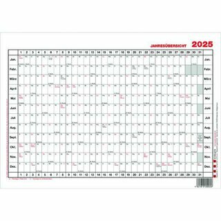 Gss Plakatkalender Nr. 1, Jahresplaner, 12 Monate, 20 x 15cm (A5), 2025