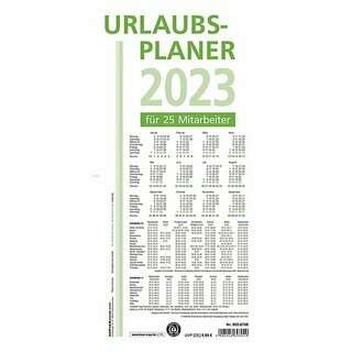 Zettler Urlaubsplaner 992 Recycling, faltbar, 100 x 29,7 cm, fr 25 MA, 2025