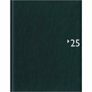 Zettler Buchkalender 732 Silverline, 1W/1S, 21x26,5cm Hardcover, anthrazit, 2025