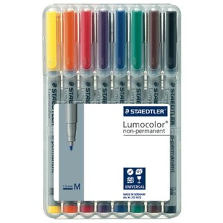 OHP-Stift Staedtler Lumocolor 315M, wasserlslich, Strichstrke: 1,0mm, 8er Etui