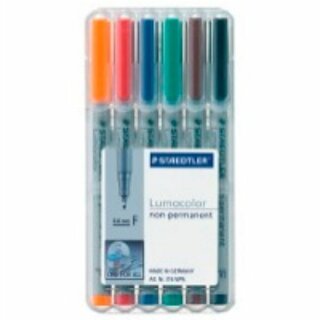 OHP-Stift Staedtler Lumocolor 316F, wasserlslich, Strichstrke: 0,6mm, 6er Etui