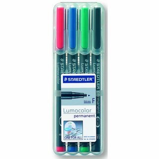 OHP-Stift Staedtler Lumocolor 318F, wasserfest, Strichstrke: 0,6mm, 4er Etui