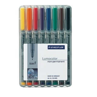 OHP-Stift Staedtler Lumocolor 316F, wasserlslich, Strichstrke: 0,6mm, 8er Etui