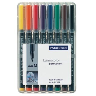 OHP-Stift Staedtler Lumocolor 317M, wasserfest, Strichstrke: 1,0mm, 8er Etui