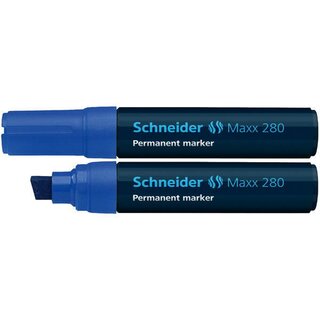 Permanentmarker Schneider Maxx 280, Keilspitze, Strichstrke: 4+12mm, blau