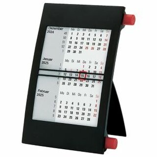 Bhner Tischkalender J2K, 3 Monate / 1S, 11x18cm, 2-farbig, schwarz/rot
