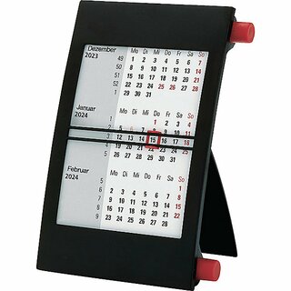 Bhner Tischkalender J2K, 3 Monate / 1S, 11x18cm, 2-farbig, schwarz/rot