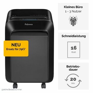 Aktenvernichter Fellowes 5502501, LX210, 4 x 38mm Patrikelschnitt