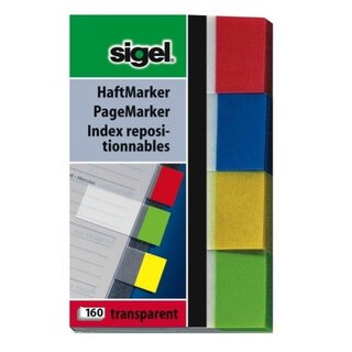 Haftmarker Sigel HN670, 4-farbig, 50 x 20mm, sortiert, 4 Stck