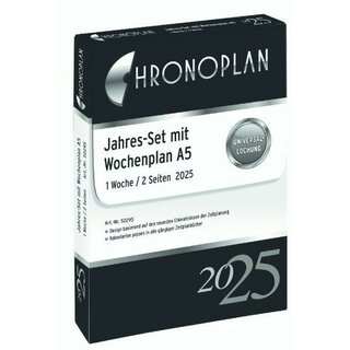 Chronoplan Jahresplaner 50295 Midi, 1W/2S, A5, Jahresset, 2025