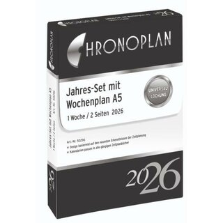 Chronoplan Jahresplaner 50296 Midi, 1W/2S, A5, Jahresset,...