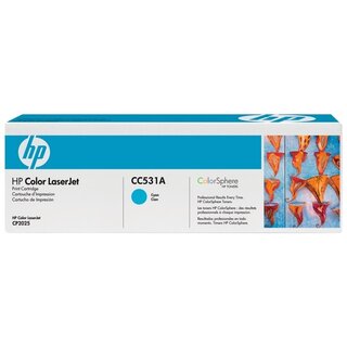 Toner HP CC531A, Reichweite: 2.800 Seiten, cyan