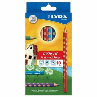 Farbstift Lyra 3811100 Groove, farbig sortiert, Etui mit 10 Stck