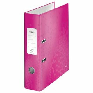 Leitz Ordner 1005 WOW, PP-kaschiert, A4, Rckenbreite: 80mm, pink metallic