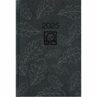 Zettler Buchkalender 876 Recycling, 1 Tag auf 1 Seite, Hardcover, A5, schwarz