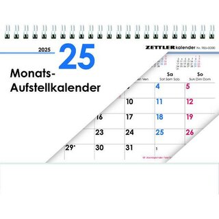 Zettler Tischkalender 985, 1W/2S, quer, 20 x 15cm, wei, 2025