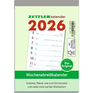 Zettler Abreißkalender 325, 1T/1S, Rückseite bedruckt,...