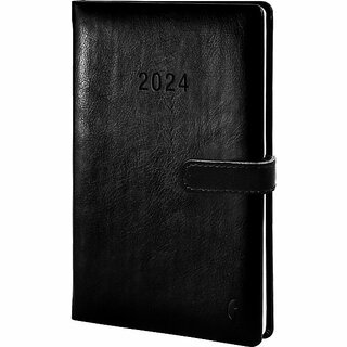 Chronobook Buchkalender 50805 Business Midi, 1W/2S, 14 x 21,5cm, schwarz, 2025