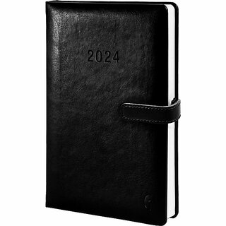 Chronobook Buchkalender 50815 Business Midi, 1T/1S, 14 x 21,5cm, schwarz, 2025