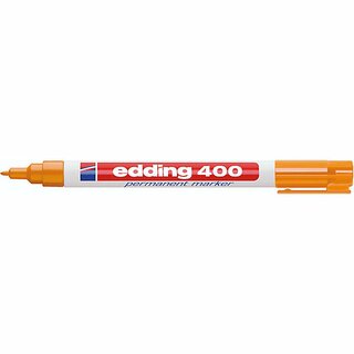 edding Permanentmarker 400 4-400006, Rundspitze, 1 mm, orange