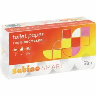 Toilettenpapier Wepa 60610, 2-lagig, wei, recycling, 8 Stck