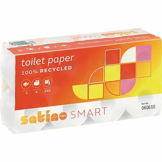 Toilettenpapier Wepa 60610, 2-lagig, wei, recycling, 8 Stck