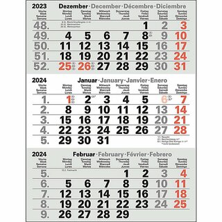 Bhner Ersatzbltter f.Tischkalender M3TKM, 3 Monate / 1 Seite, 11 x 22 cm, 2025