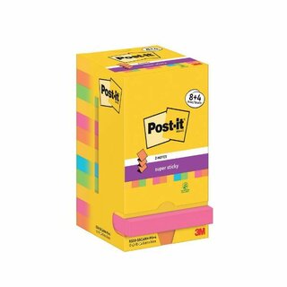 Post-It Z-Notes, Carnival Colour, 76x76mm, 8+4 Stck