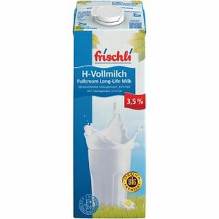 Frischli Vollmilch, 3,5% Fettgehalt, ultrahocherhitzt, je 1 Liter, 12 Stck